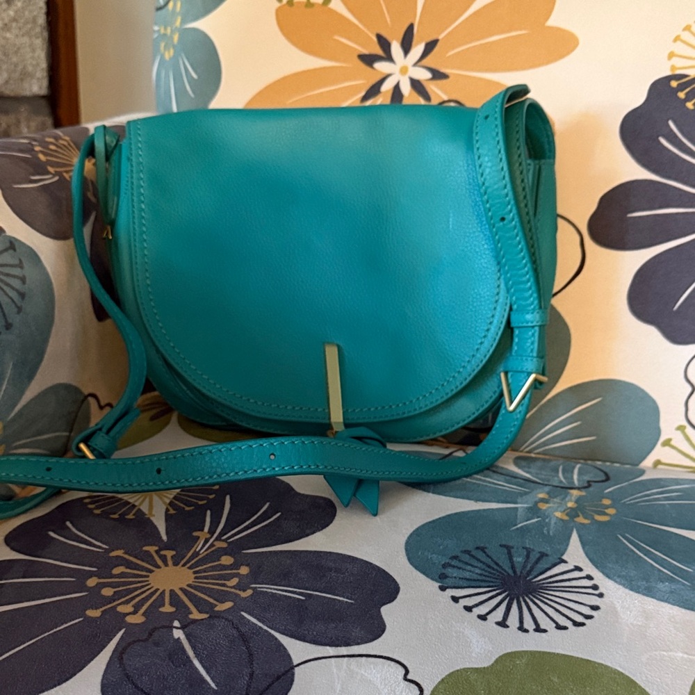 Vera Bradley Vibrant Teal Leather Crossbody Bag